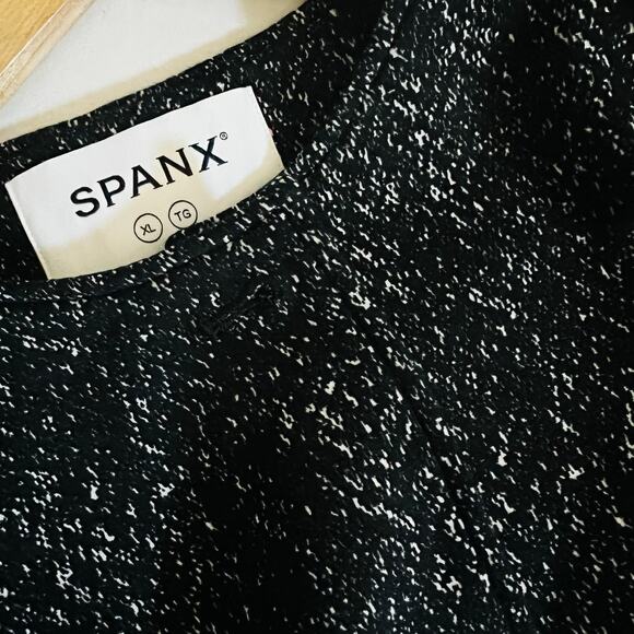 Spanx Twill Printed Snap Oversized Jacket Size XL Gray Black - Picture 11 of 11